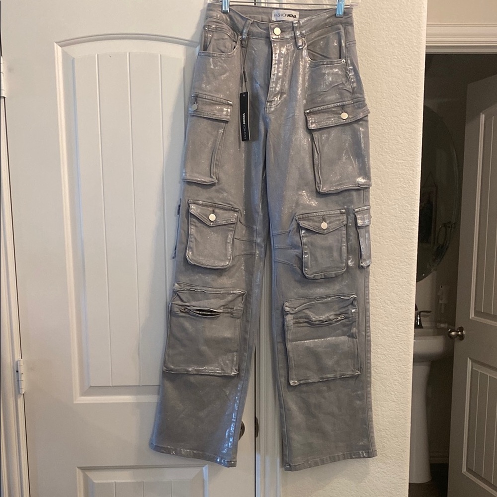 Silver Cargo Pants